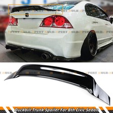 For 2006-11 Honda Civic 4dr Sedan Fa Gloss Black R Style Duckbill Trunk Spoiler