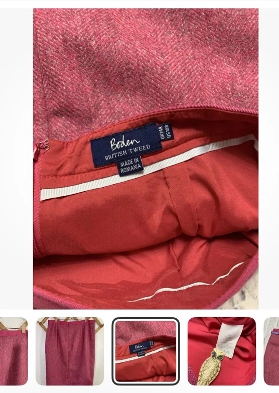 Boden British Tweed Skirt Wool Pencil 10 Fits Like An 8 - Image 2 of 4