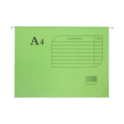 Green File Insert 50 x A4 Green Hanging Suspension Files inc Tabs Inserts Folders Filing ...