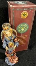 Boyds Bear Ethereal 7" Angel Of Light Wings Halo Blue Dress 1995 Figurine #7627