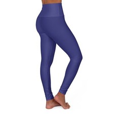 Navy Blue - High Waisted Yoga Leggings AOP 