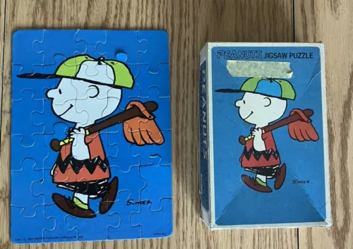 Rare 1951 Peanuts Charlie Brown  Mini Jigsaw Puzzle Milton Bradley - Complete