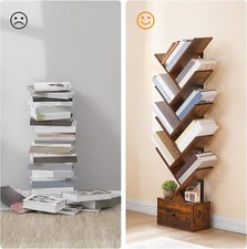 Libreria Ad Albero GIANTEX A 5 Ripiani Con Cassetto - Per Libri, CD, Riviste, 60x30x17.5 Cm - Foto 5