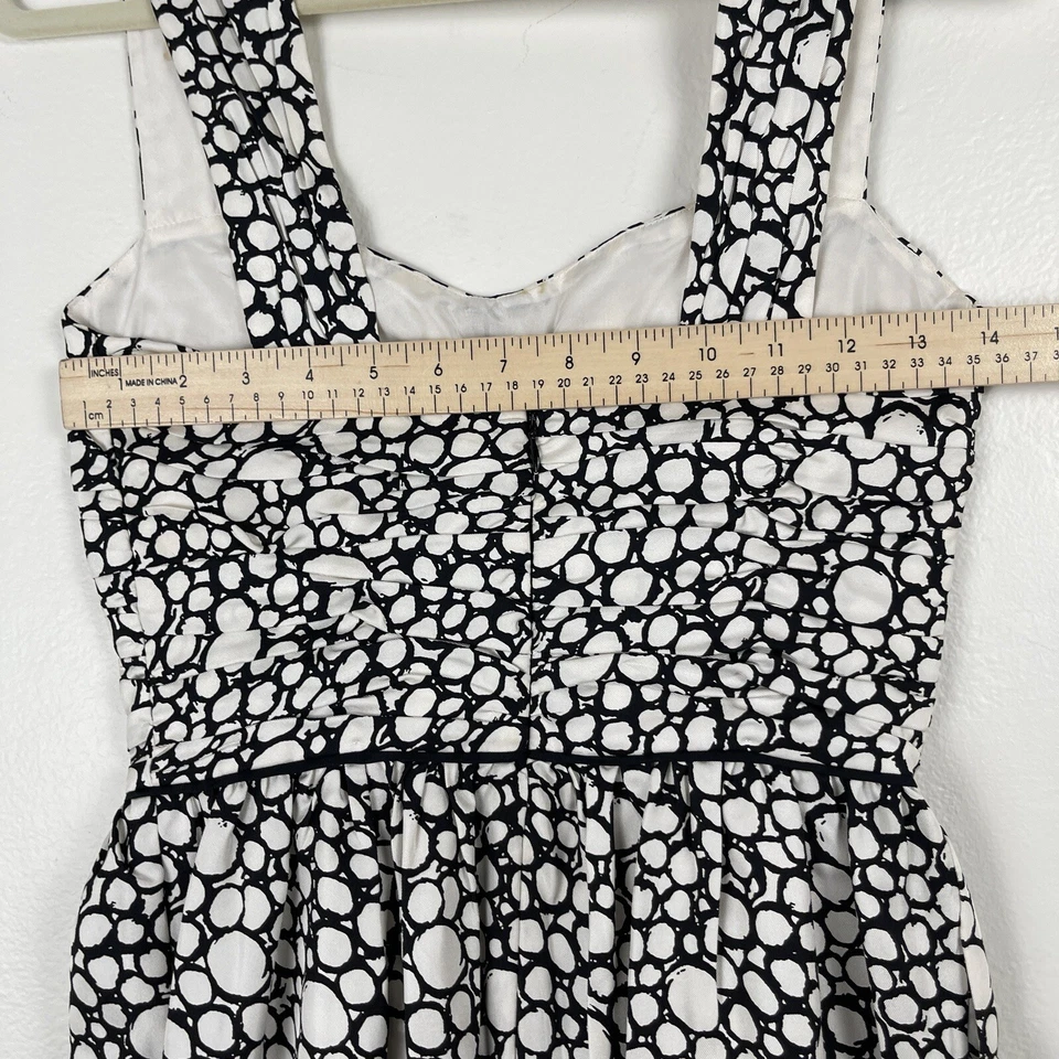 Vestido Club Monaco Mujer 0 Blanco Negro Seda Cóctel Noche Noche Trinity Foto 4 de 4