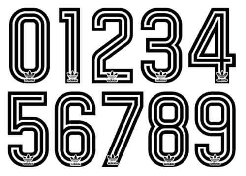 Vinyl 80&#039;s Football Shirt Soccer Numbers Heat Print Football Z eBay