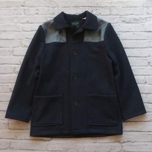 Levi Strauss Leather Wool Coat Jacket 