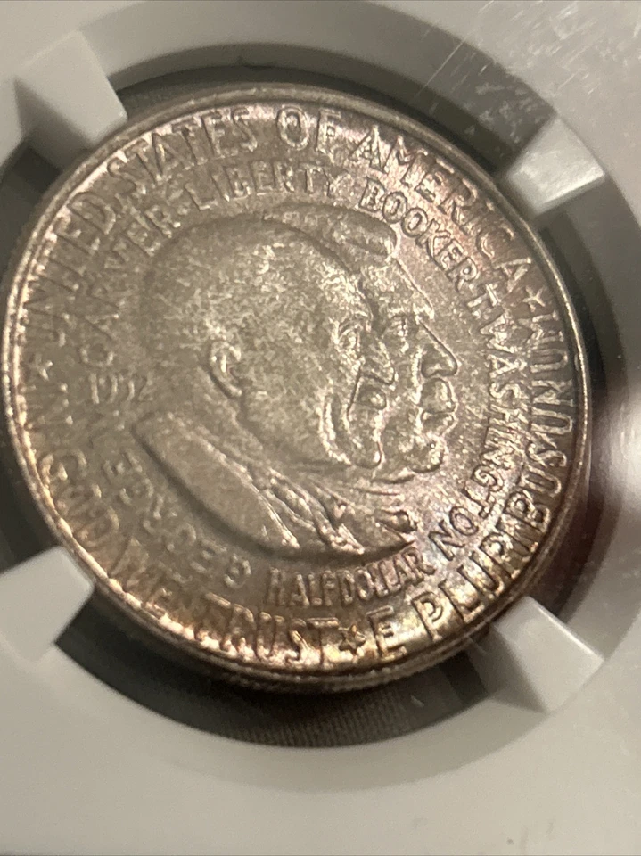 1952 P Washington Carver Silver Half Dollar NGC MS66 🌈Rainbow  Toned High Grade - Image 2 of 4