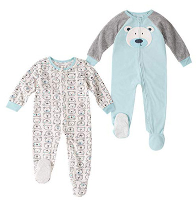 absorba Baby Boys 2-Pack Blanket Sleeper (3T, Polar Bear)