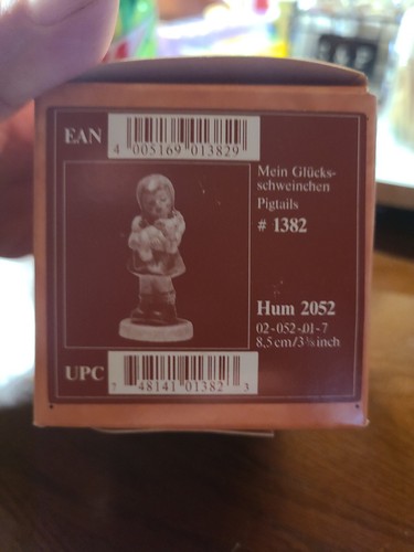 New vintage 1998 Hummel 3-3/8" Pigtails TMK7 Hum 2052 #1382 porcelain figure - 第 3/3 張圖片