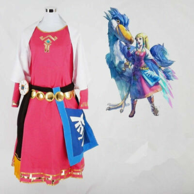 new The Legend of Zelda Skyward Sword Zelda Cosplay Costume Dress Princess  Zelda | eBay UK