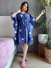 New Women's Kaftan Dress Caftan Vintage Boho Maxi Gown Plus size, Blue