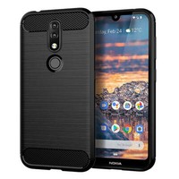 Slim Fit Shockproof Carbon Fibre Tough Case Cover + LCD Guard for Nokia phones
