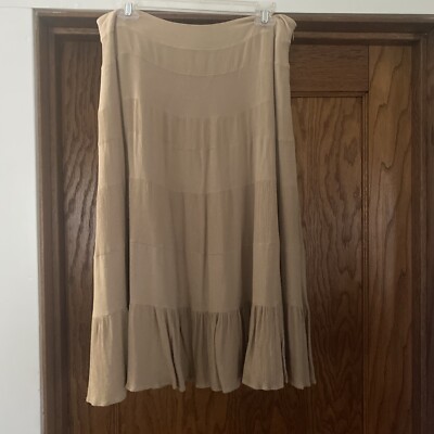Tapemeasure, Flowing Summer Skirt. Size 10  With Lining  . Beige Gorgeous!