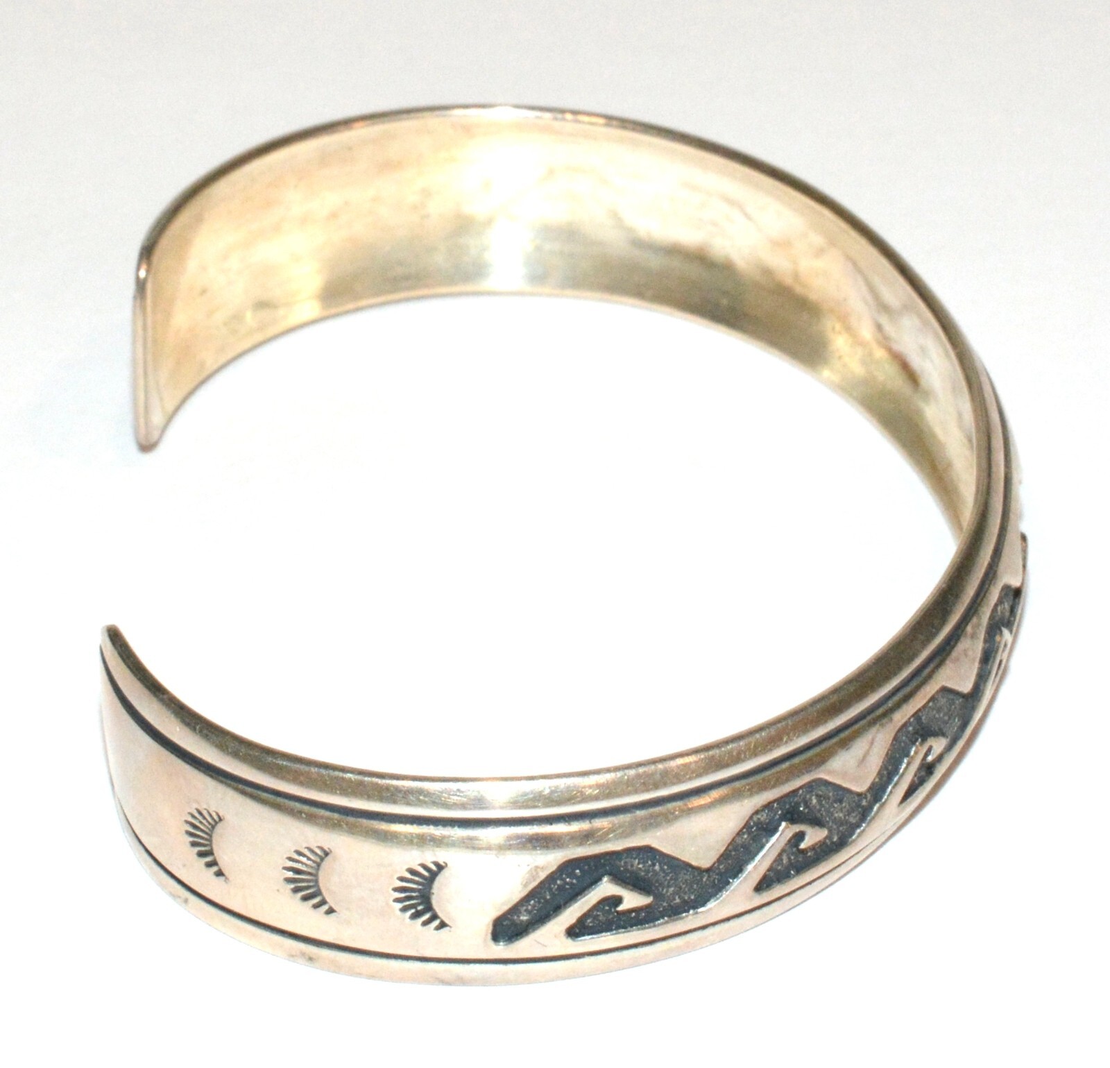 T. Singer Navajo Native American Sterling Silver Bracelet Cuff Wave ...