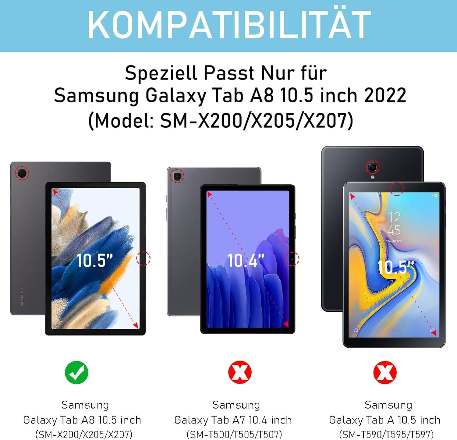 Galaxy Tab A8 Hülle Mit Tastatur Samsung Galaxy Tab A8 Hülle Mit Tastatur, Tastatur Hülle Für Galaxy Tab