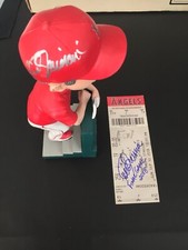 MIKE SCIOSCIA AUTOGRAPHED 2018 ANGELS BOBBLEHEAD AND FINAL GAME TICKET W/PROOF!