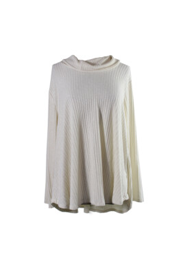 Style & Co Petite Elfenbein Wasserfall-Ausschnitt Geripptes Top Pxs