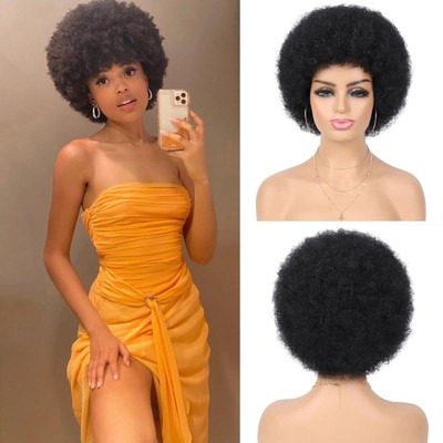 70s Afro Wigs for Black Women, Afro Puff Wigs Bouncy and Soft Natural Looking...