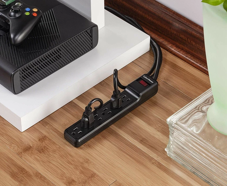 CyberPower CSP604T Professional Surge Protector, 1350J/125V, 6 Outlets, 4ft Cord - Image 2 of 2