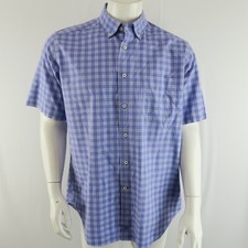 David Donahue 100 Cotton Short Sleeve Button Down Shirt Mens L