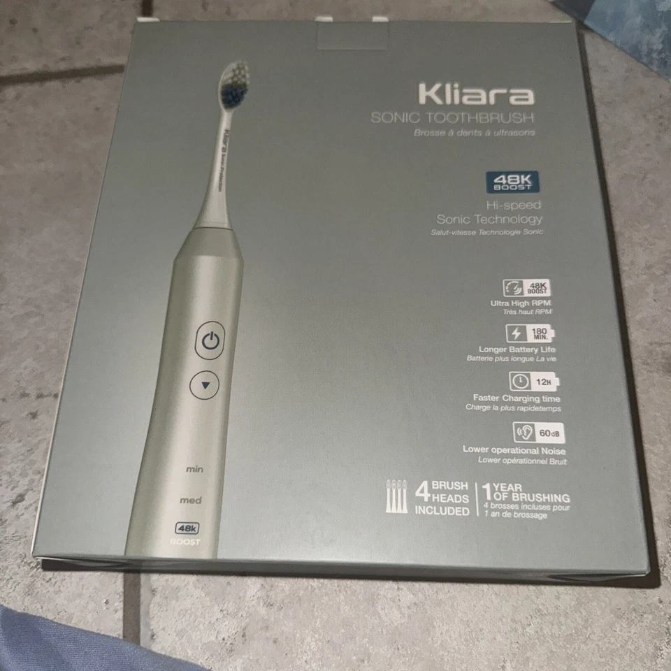 Kliara Designer Electric Sonic Toothbrush for Adults - Rechargable￼ Silver - Image 2 of 4
