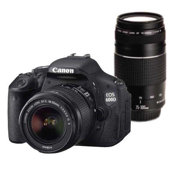 Canon EOS 600D 18.0 MP Digital SLR Camera Twin Lens Kit for sale