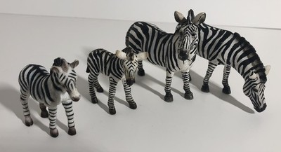 SCHLEICH & MOJO - ZEBRA HERD - Retired Animals  Mare, Foals, Stallion Lot