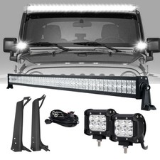 For Jeep Wrangler Tj 52 Led Work Light Bar 2x 4 18w Podsupper Mount Brackets