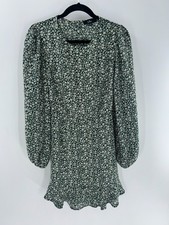 Women's Lulu's Blooming Darlin' Green Floral Print Ruffled Mini Dress Size S