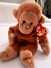 TY Beanie Baby 1995 BONGO the Monkey 8.5 inch  with Tag Stuffed Animal Toy