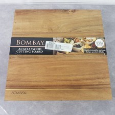 Tabla de cortar madera de acacia Bombay pies cuadrados antideslizantes cuchillo superficie amigable