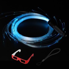 LED Fiber Optic Whip Dance, 6ft 10 Colors 36 Rainbow Lights Effect Modes