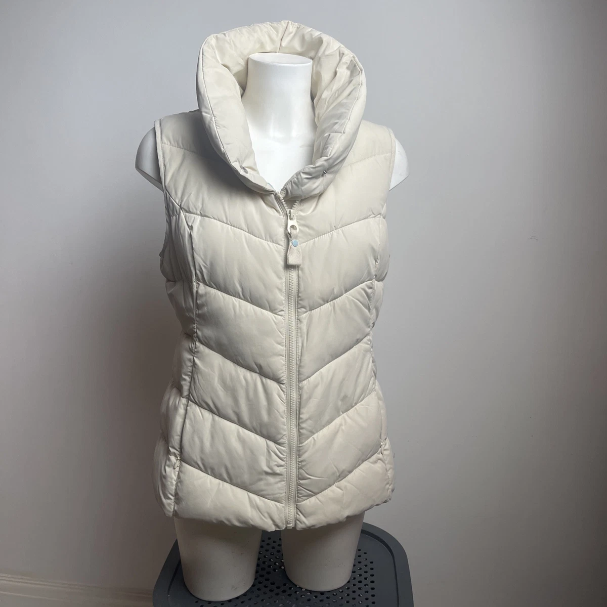 Gilet Sans Manches Joules Femme – Taille 12, Beige, Polaire Polyester, Fermeture éclair