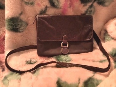 Jack Georges Voyager Leather Brown Crossbody Purse-very soft leather 