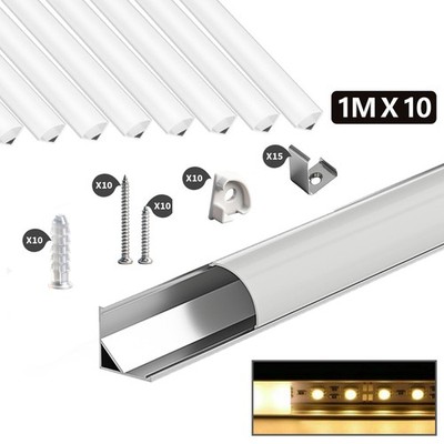 10m LED Profil Aluprofil Alu Schiene Leiste Profile für LED-Streifen Eloxiert D