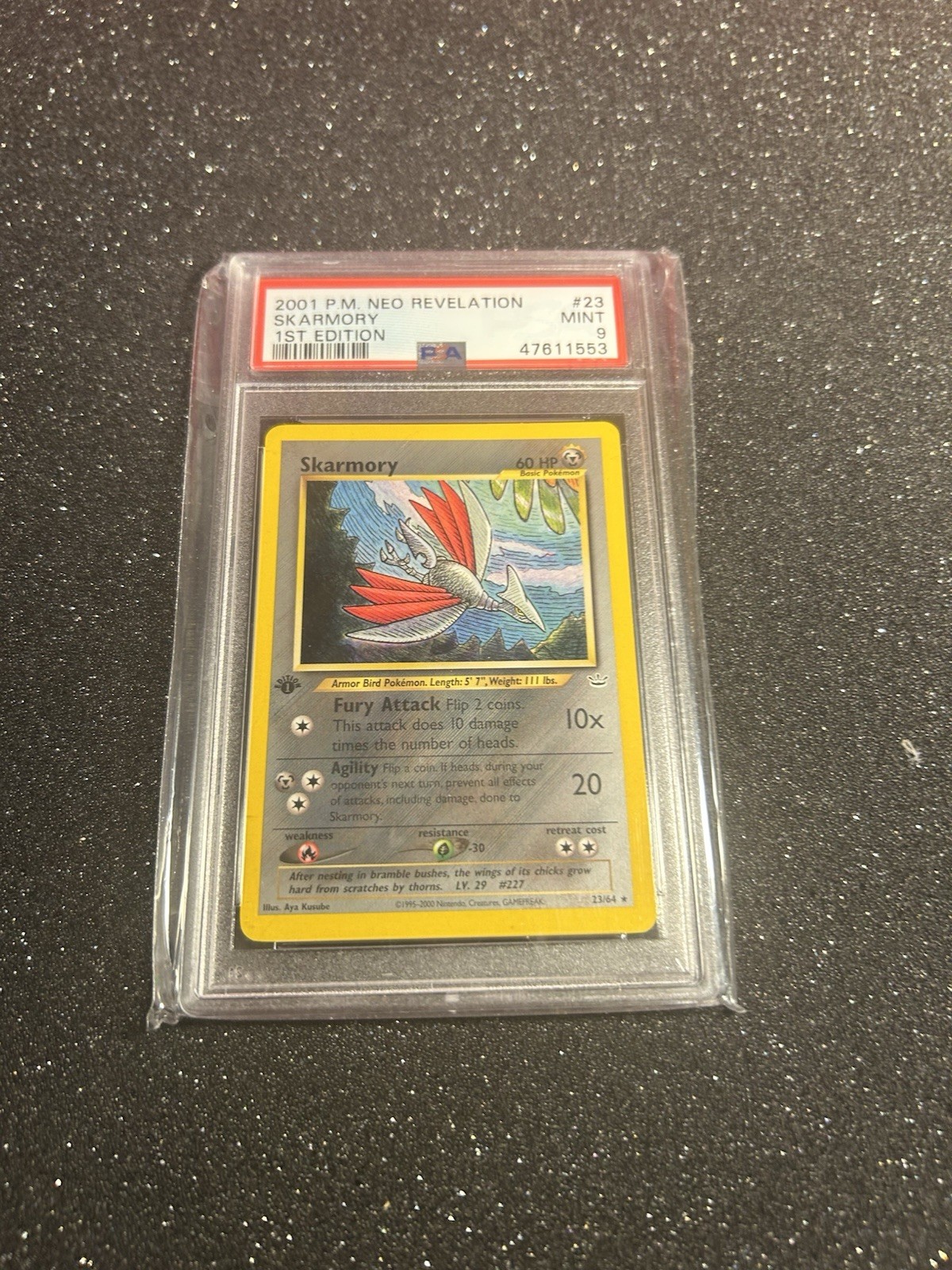 Pokemon Neo Revelation 1st Edition SKARMORY 23/64 PSA 9 MINT