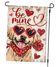 Valentines Day Garden Flag 12x18 Inch Double Sided Outside 12" x 18" Rustic
