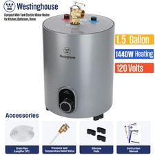 1.5 Gal 6.6L Electric Mini Tank Instant Hot Water Heater for Under Sink, Camper