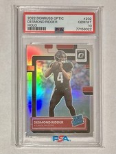2022 Donruss Optic Silver Holo Prizm #202 Desmond Ridder Rated Rookie RC PSA 10