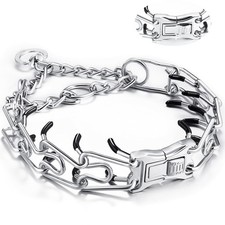 Dog Training Collar Adjustable Stainless Steel Collar with Quick Release Buck...