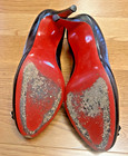CHRISTAIN LOUBOUTIN ITALY SHOES LEATHER ROUND TOE BOW HEELS 3.5" BLACK  SZ 39 — photo 7