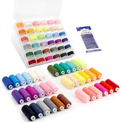 72Pcs Sewing Thread kit, 36 Assorted Colors Machine Threads with Spools, 36 S...