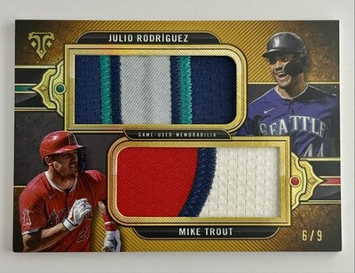 2024 Topps Triple Threads - Dual Jumbo Relics Mike Trout, Julio Rodriguez /9