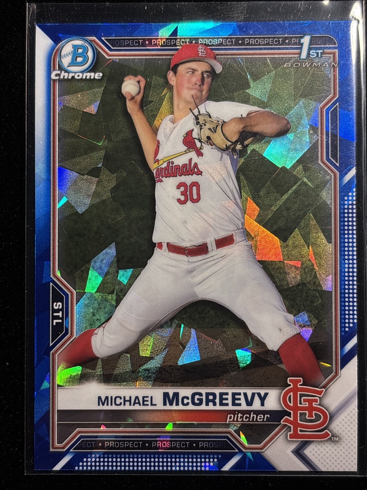 2021 Bowman Draft Sapphire Michael McGreevy #BDC-91 RC Cardinals UCSB