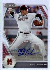 2021 Panini Prizm Draft Picks #PDP14 Will Bednar Base Autographs Silver Prizm