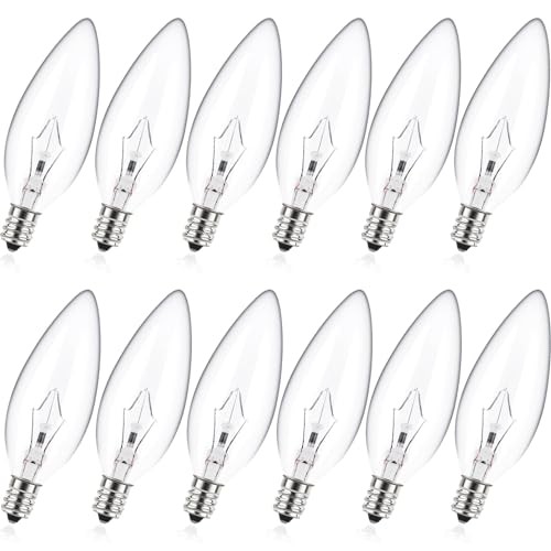 E12 60 Watt Incandescent Candle Light Bulbs, Chandelier Ligh