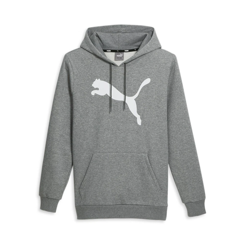 Puma Cat Logo Pullover Felpa con Cappuccio Uomo Grigio Casual Capispalla 67271203