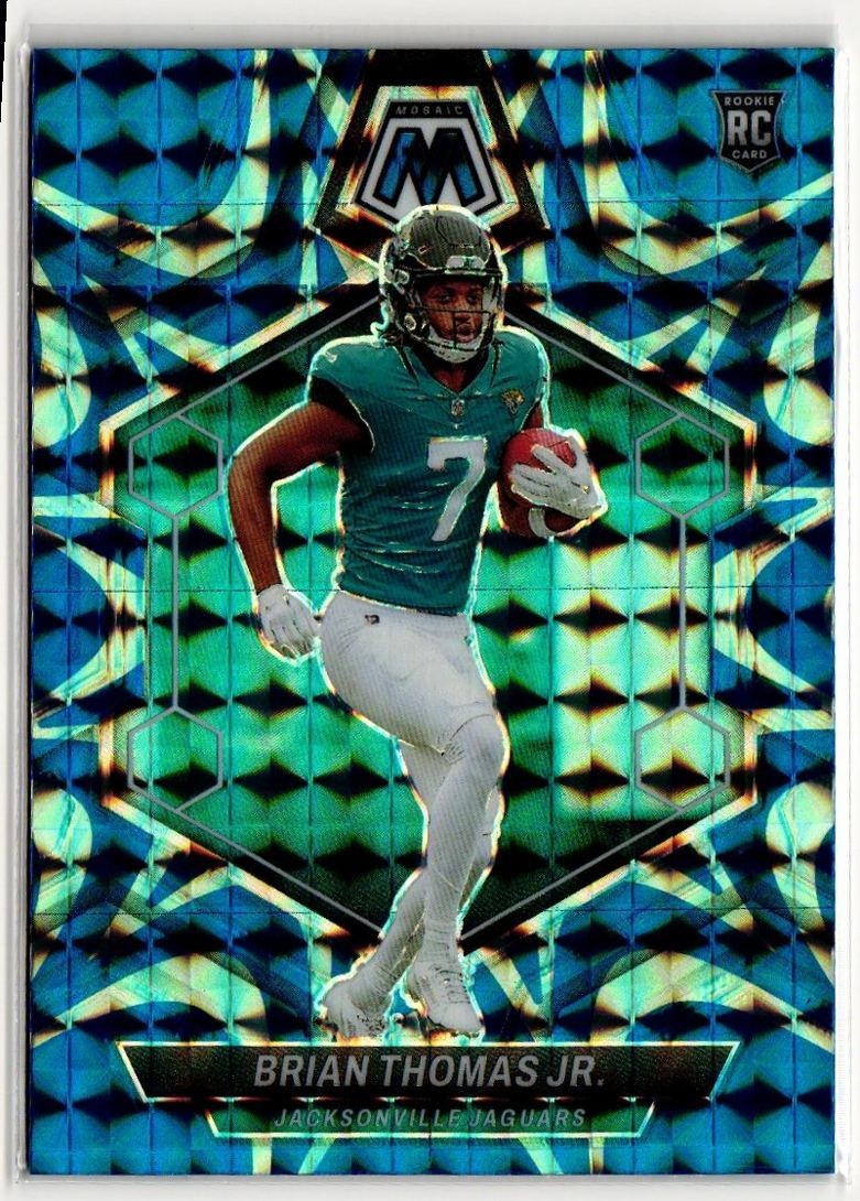 2024 Panini Mosaic Blue Reactive Mosaic Brian Thomas Jr. RC #323