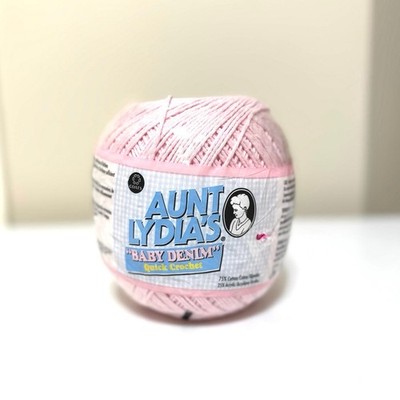 Aunt Lydia s Pink Baby Denim Quick Crochet Thread Baby Cotton Acrylic 400 Yds