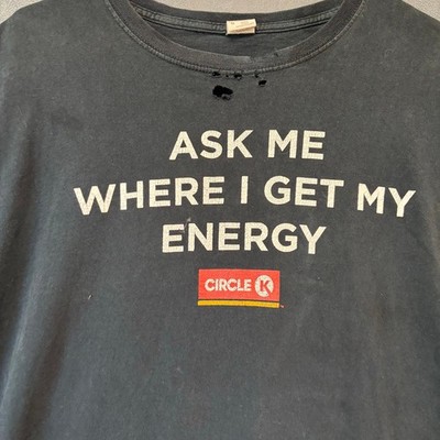 Coca Cola Energy Circle K Promo T-Shirt Black Men s L Graphic Vintage Distressed